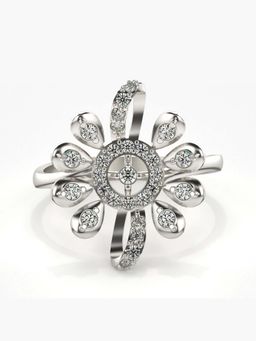 Valanova - Sterling Silver with White Gold Plated and Certified Lab Grown Diamond 0.36Cts Ring