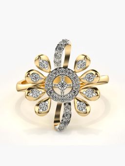 Valanova - Sterling Silver with Yellow Gold Plated and Certified Lab Grown Diamond 0.36Cts Ring