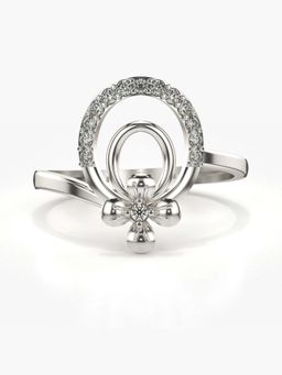 Valanova - Sterling Silver with White Gold Plated and Certified Lab Grown Diamond 0.16Cts Ring