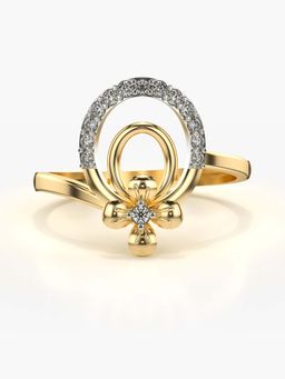 Valanova - Sterling Silver with Yellow Gold Plated and Certified Lab Grown Diamond 0.16Cts Ring