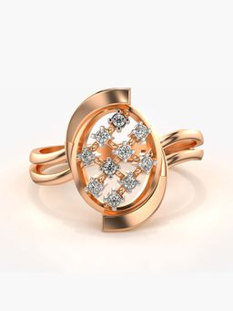 Valanova - Sterling Silver with Rose Gold Plated and Certified Lab Grown Diamond 0.09Cts Ring