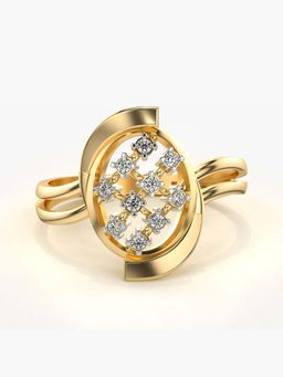 Valanova - Sterling Silver with Yellow Gold Plated and Certified Lab Grown Diamond 0.09Cts Ring