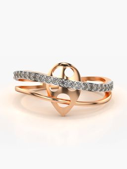 Valanova - Sterling Silver with Rose Gold Plated and Certified Lab Grown Diamond 0.22Cts Ring