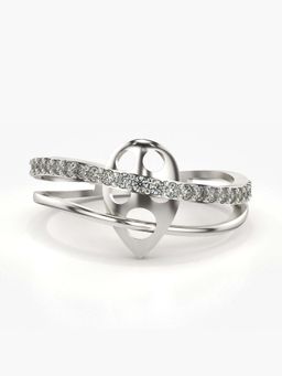 Valanova - Sterling Silver with White Gold Plated and Certified Lab Grown Diamond 0.22Cts Ring