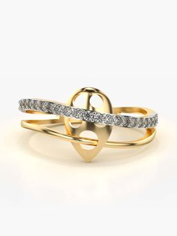 Valanova - Sterling Silver with Yellow Gold Plated and Certified Lab Grown Diamond 0.22Cts Ring