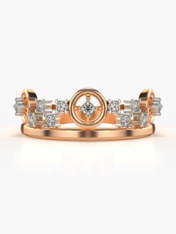 Valanova - Sterling Silver with Rose Gold Plated and Certified Lab Grown Diamond 0.17Cts Ring