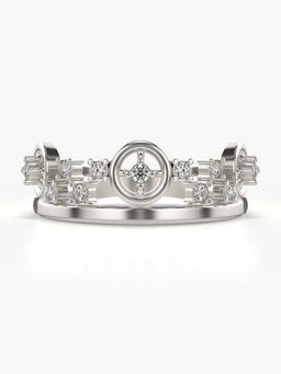 Valanova - Sterling Silver with White Gold Plated and Certified Lab Grown Diamond 0.17Cts Ring