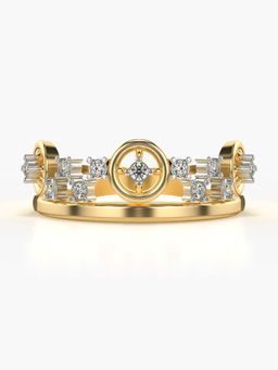 Valanova - Sterling Silver with Yellow Gold Plated and Certified Lab Grown Diamond 0.17Cts Ring
