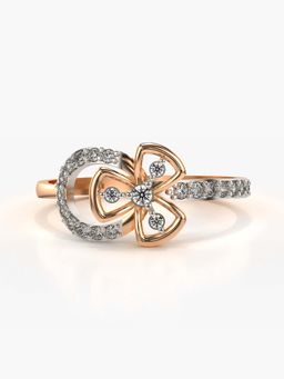 Valanova - Sterling Silver with Rose Gold Plated and Certified Lab Grown Diamond 0.24Cts Ring