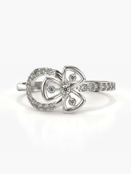 Valanova - Sterling Silver with White Gold Plated and Certified Lab Grown Diamond 0.24Cts Ring