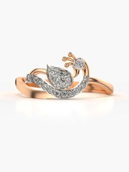 Valanova - Sterling Silver with Rose Gold Plated and Certified Lab Grown Diamond 0.16Cts Ring