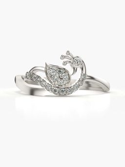 Valanova - Sterling Silver with White Gold Plated and Certified Lab Grown Diamond 0.16Cts Ring