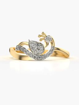 Valanova - Sterling Silver with Yellow Gold Plated and Certified Lab Grown Diamond 0.16Cts Ring
