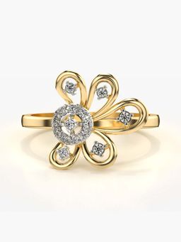 Valanova - Sterling Silver with Yellow Gold Plated and Certified Lab Grown Diamond 0.14Cts Ring