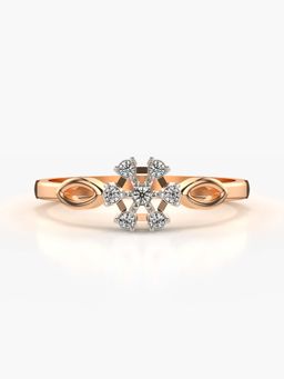 Valanova - Sterling Silver with Rose Gold Plated and Certified Lab Grown Diamond 0.09Cts Ring