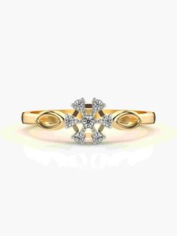 Valanova - Sterling Silver with Yellow Gold Plated and Certified Lab Grown Diamond 0.09Cts Ring