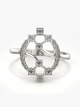 Valanova - Sterling Silver with White Gold Plated and Certified Lab Grown Diamond 0.33Cts Ring