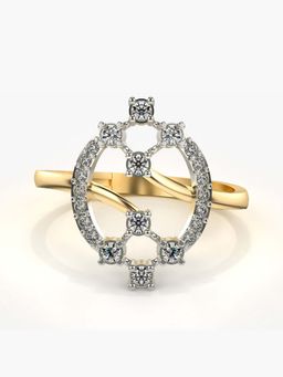Valanova - Sterling Silver with Yellow Gold Plated and Certified Lab Grown Diamond 0.33Cts Ring