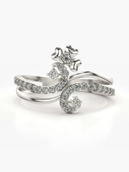 Valanova - Sterling Silver with White Gold Plated and Certified Lab Grown Diamond 0.30Cts Ring