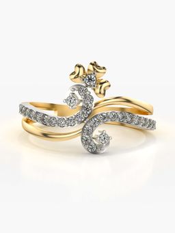 Valanova - Sterling Silver with Yellow Gold Plated and Certified Lab Grown Diamond 0.30Cts Ring