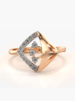Valanova - Sterling Silver with Rose Gold Plated and Certified Lab Grown Diamond 0.18Cts Ring