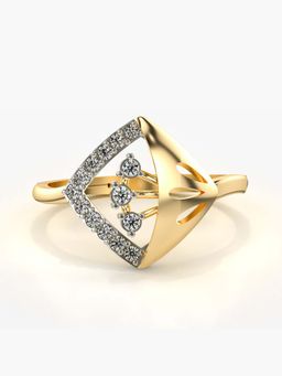 Valanova - Sterling Silver with Yellow Gold Plated and Certified Lab Grown Diamond 0.18Cts Ring