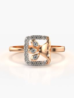 Valanova - Sterling Silver with Rose Gold Plated and Certified Lab Grown Diamond 0.15Cts Ring