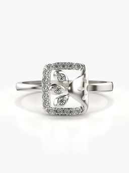Valanova - Sterling Silver with White Gold Plated and Certified Lab Grown Diamond 0.15Cts Ring