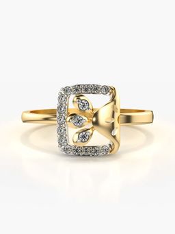 Valanova - Sterling Silver with Yellow Gold Plated and Certified Lab Grown Diamond 0.15Cts Ring