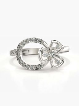 Valanova - Sterling Silver with White Gold Plated and Certified Lab Grown Diamond 0.23Cts Ring