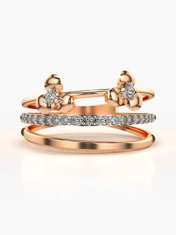 Valanova - Sterling Silver with Rose Gold Plated and Certified Lab Grown Diamond 0.26Cts Ring