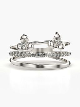 Valanova - Sterling Silver with White Gold Plated and Certified Lab Grown Diamond 0.26Cts Ring