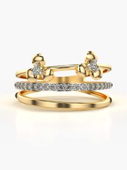 Valanova - Sterling Silver with Yellow Gold Plated and Certified Lab Grown Diamond 0.26Cts Ring