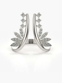 Valanova - Sterling Silver with White Gold Plated and Certified Lab Grown Diamond 0.33Cts Ring