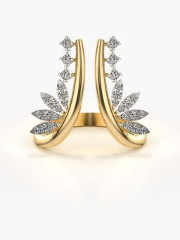 Valanova - Sterling Silver with Yellow Gold Plated and Certified Lab Grown Diamond 0.33Cts Ring