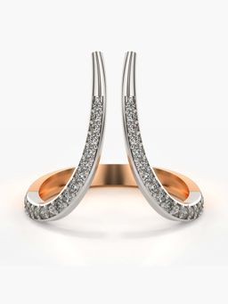 Valanova - Sterling Silver with Rose Gold Plated and Certified Lab Grown Diamond 0.28Cts Ring