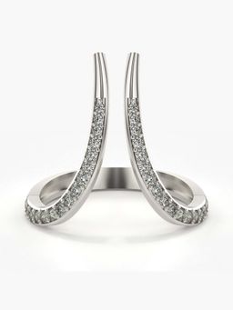 Valanova - Sterling Silver with White Gold Plated and Certified Lab Grown Diamond 0.28Cts Ring