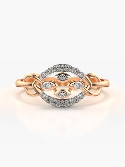 Valanova - Sterling Silver with Rose Gold Plated and Certified Lab Grown Diamond 0.15Cts Ring