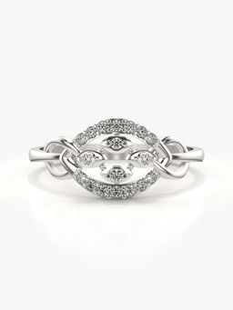 Valanova - Sterling Silver with White Gold Plated and Certified Lab Grown Diamond 0.15Cts Ring