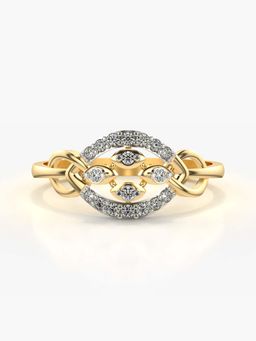 Valanova - Sterling Silver with Yellow Gold Plated and Certified Lab Grown Diamond 0.15Cts Ring