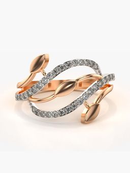 Valanova - Sterling Silver with Rose Gold Plated and Certified Lab Grown Diamond 0.26Cts Ring