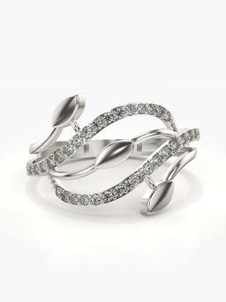 Valanova - Sterling Silver with White Gold Plated and Certified Lab Grown Diamond 0.26Cts Ring