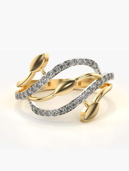 Valanova - Sterling Silver with Yellow Gold Plated and Certified Lab Grown Diamond 0.26Cts Ring