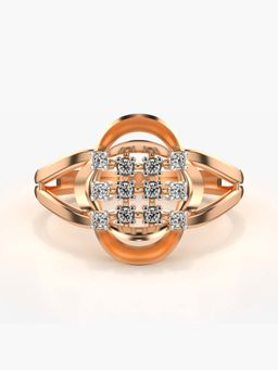 Valanova - Sterling Silver with Rose Gold Plated and Certified Lab Grown Diamond 0.11Cts Ring