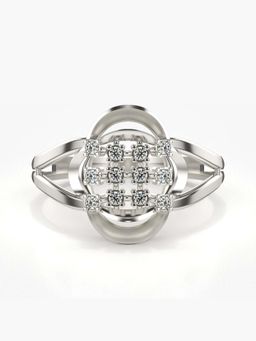 Valanova - Sterling Silver with White Gold Plated and Certified Lab Grown Diamond 0.11Cts Ring