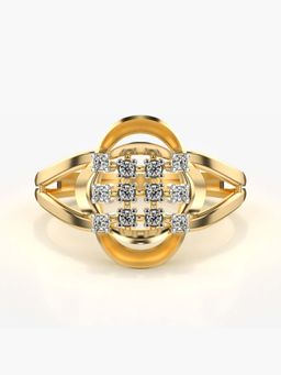 Valanova - Sterling Silver with Yellow Gold Plated and Certified Lab Grown Diamond 0.11Cts Ring