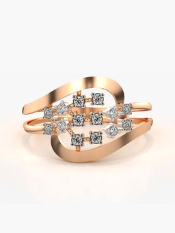 Valanova - Sterling Silver with Rose Gold Plated and Certified Lab Grown Diamond 0.15Cts Ring