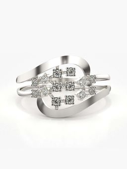 Valanova - Sterling Silver with White Gold Plated and Certified Lab Grown Diamond 0.15Cts Ring