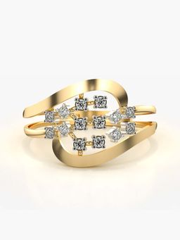 Valanova - Sterling Silver with Yellow Gold Plated and Certified Lab Grown Diamond 0.15Cts Ring