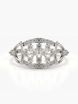 Valanova - Sterling Silver with White Gold Plated and Certified Lab Grown Diamond 0.25Cts Ring